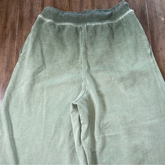 Anthropologie Saturday Sunday Green Ombre Cropped Wide Leg Sweat pant S - Picture 10 of 13